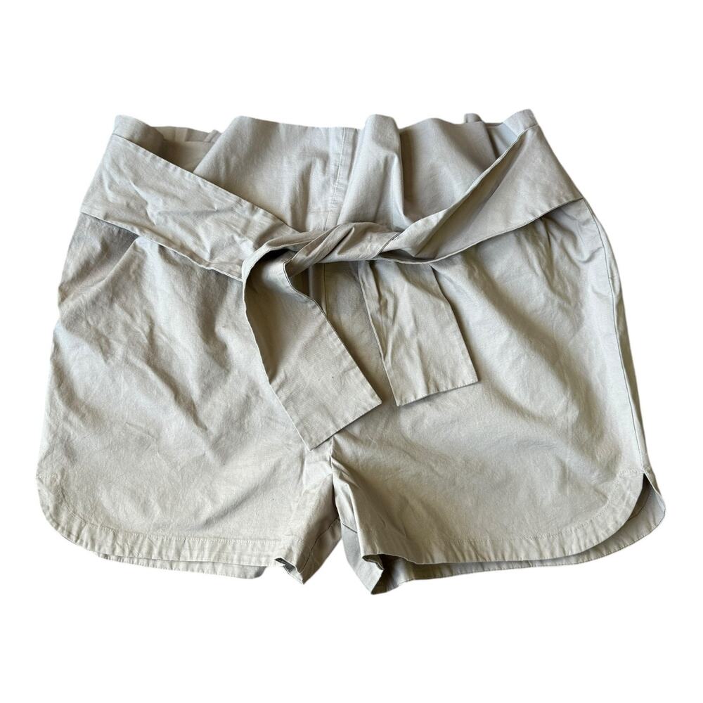 NWT Kate Spade Saturday Paper Bag Belted Shorts high rise mushroom size Medium